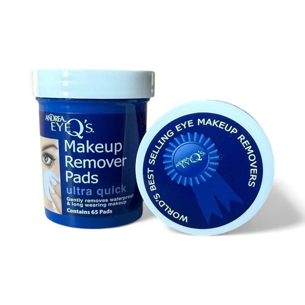 Two Andrea Eye-Makeup Remover Pads‎ 65 Pads Ea. Gently Removes Waterproof